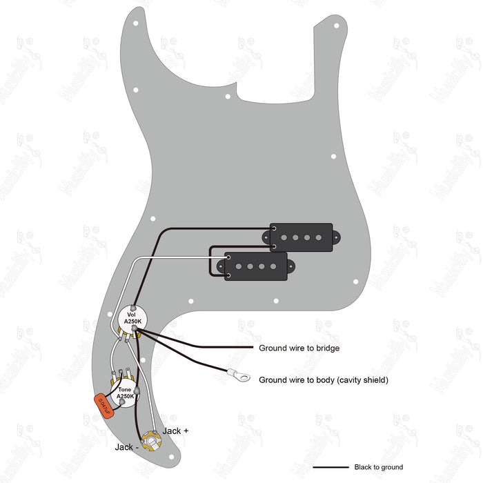 Standard PB American Style Mit Musiclily Pro Pickup Verdrahtungsdiagramm