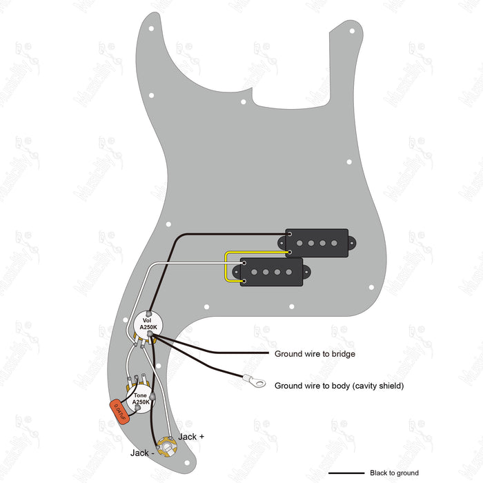 Standard PB American Style mit Revival Pickup Verdrahtungsdiagramm
