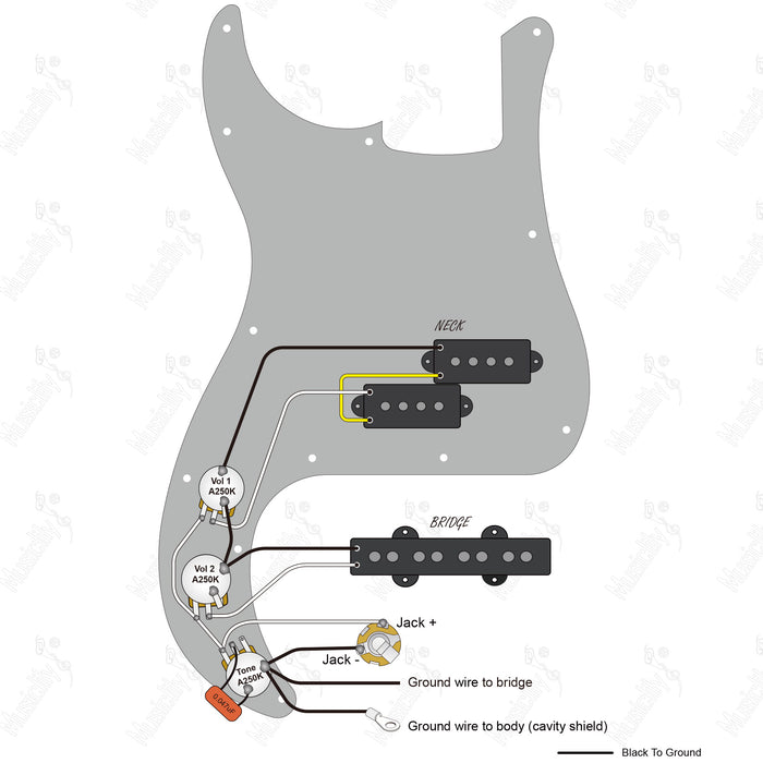 Standard PJB American Style With Revival Pickup Wiring Diagram