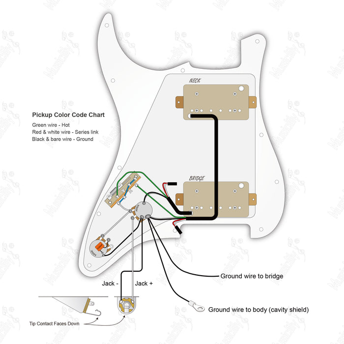 American Style Standard ST-HH With Artec Pickup and 2 Pots Wiring Diagram