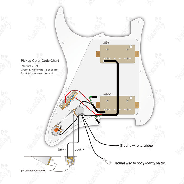 Standard americano ST-HH con pickup Musiclily Basic e schema di cablaggio per 2 potenziometri