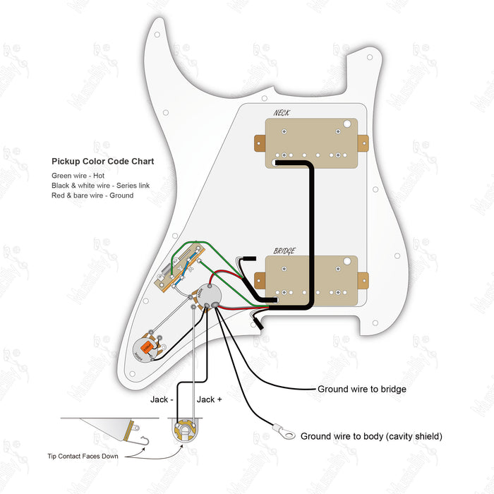 American Style Standard ST-HH Com Captador Revival e Diagrama de Fiação com 2 Pots