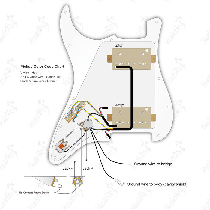 American Style Standard ST-HH With Wilkinson M Pickup and 2 Pots Wiring Diagram