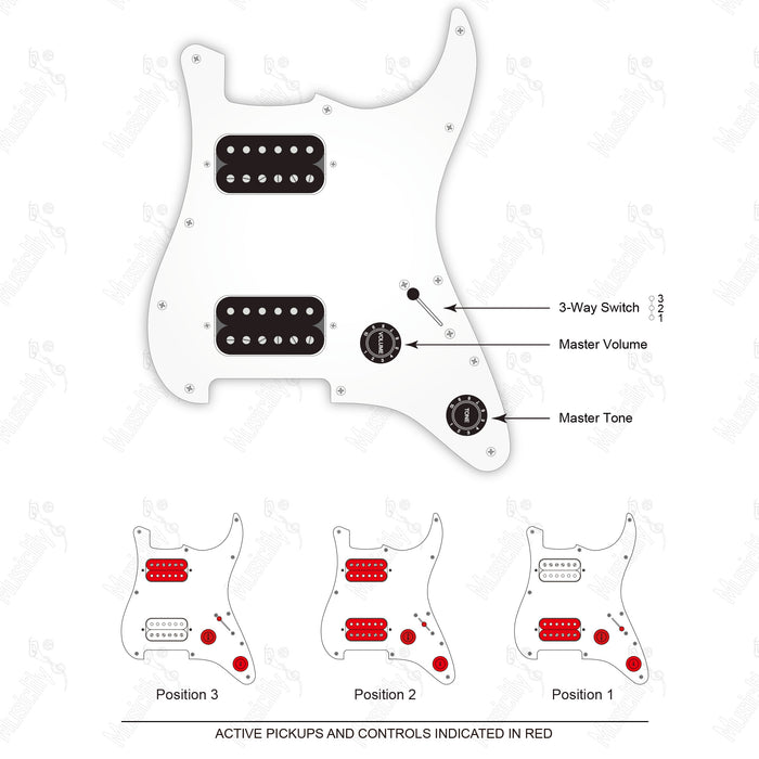 Import Style Standard ST-HH With Artec Pickup and 2 Pots Wiring Diagram