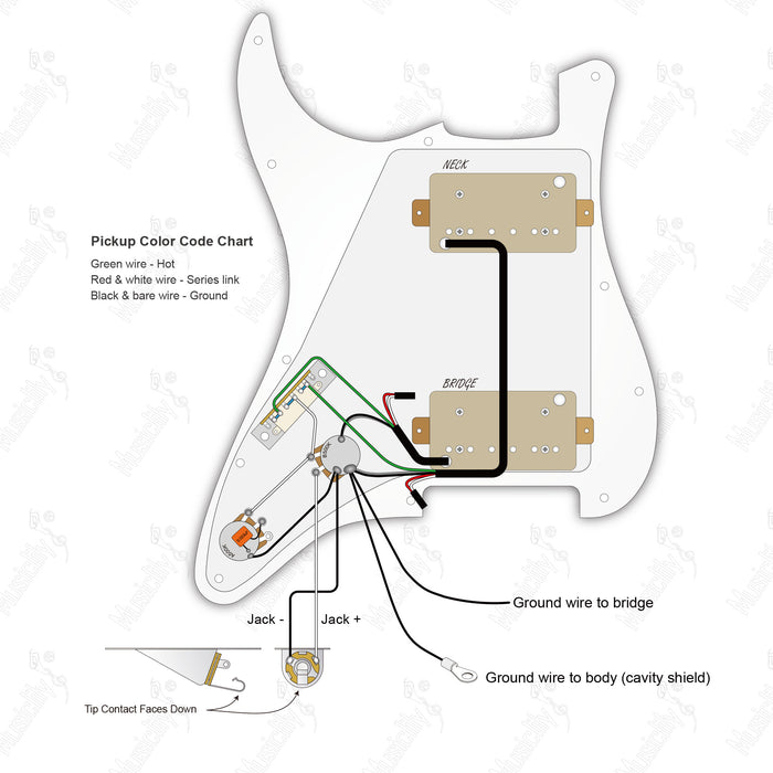 Import Style Standard ST-HH With Artec Pickup and 2 Pots Wiring Diagram