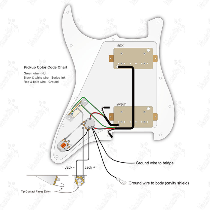 Schéma de câblage Style Standard ST-HH avec micro Revival et 2 potentiomètres