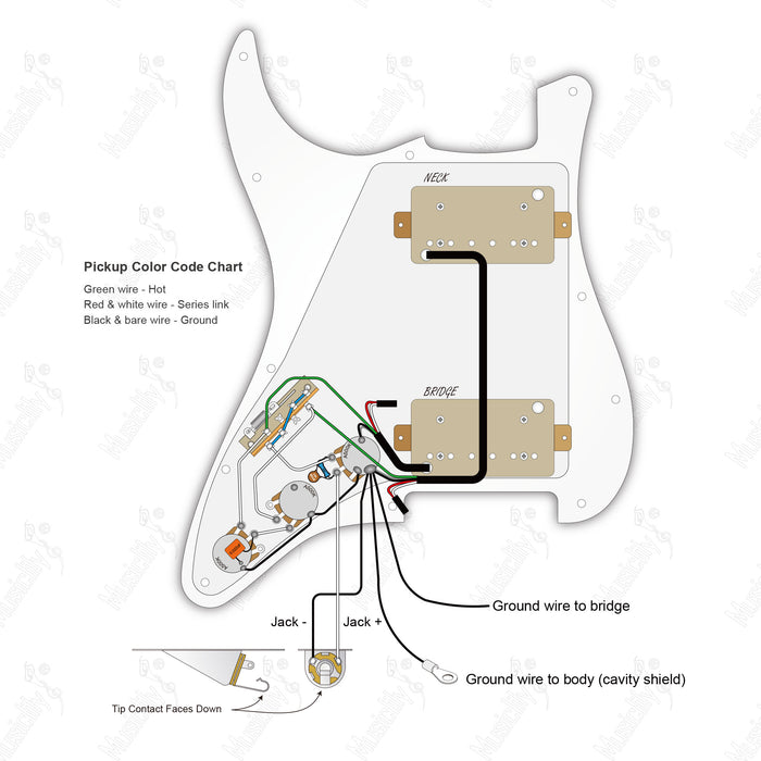 Stile Americano Standard ST-HH Con Pickup Musiclily Pro e Diagramma di Cablaggio a 3 Potenziometri