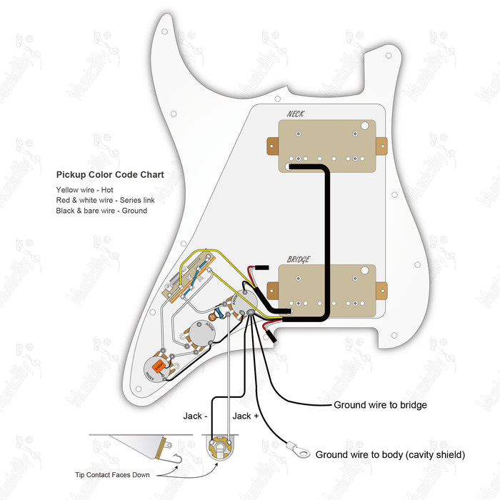 American Style Standard ST-HH With Wilkinson M Pickup and 3 Pots Wiring Diagram