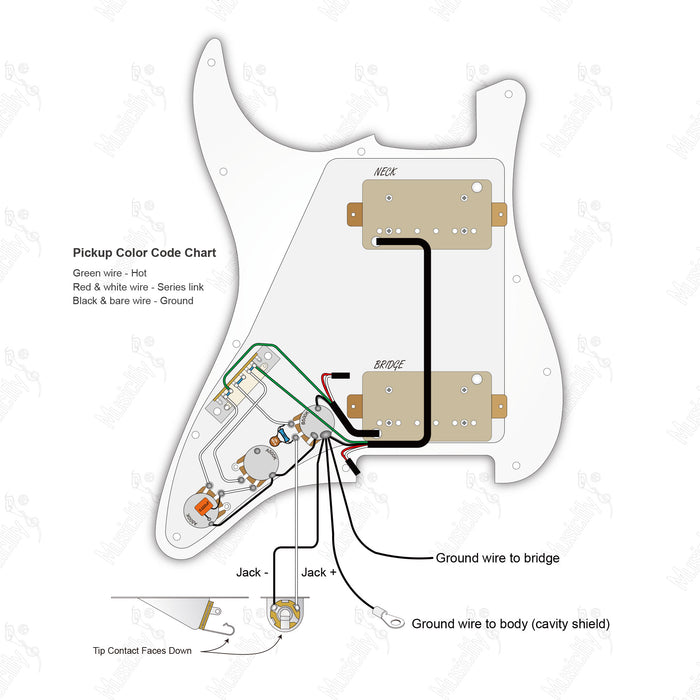 Import Style Standard ST-HH With Artec Pickup and 3 Pots Wiring Diagram