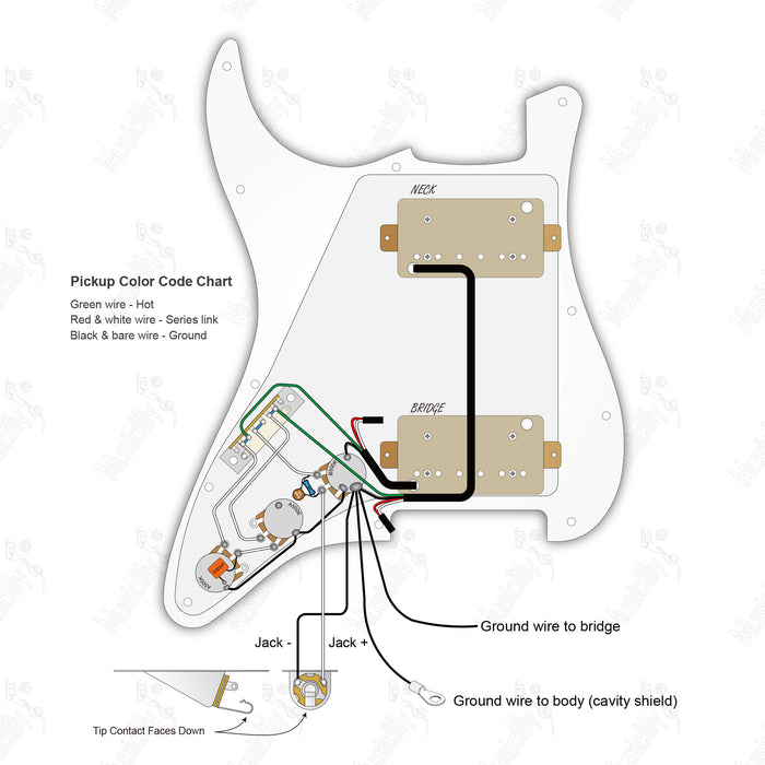 Import Style Standard ST-HH With Musiclily Pro Pickup and 3 Pots Wiring Diagram