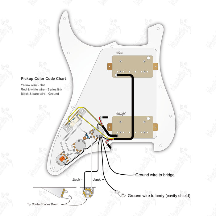 Import Style Standard ST-HH With Wilkinson M Pickup and 3 Pots Wiring Diagram
