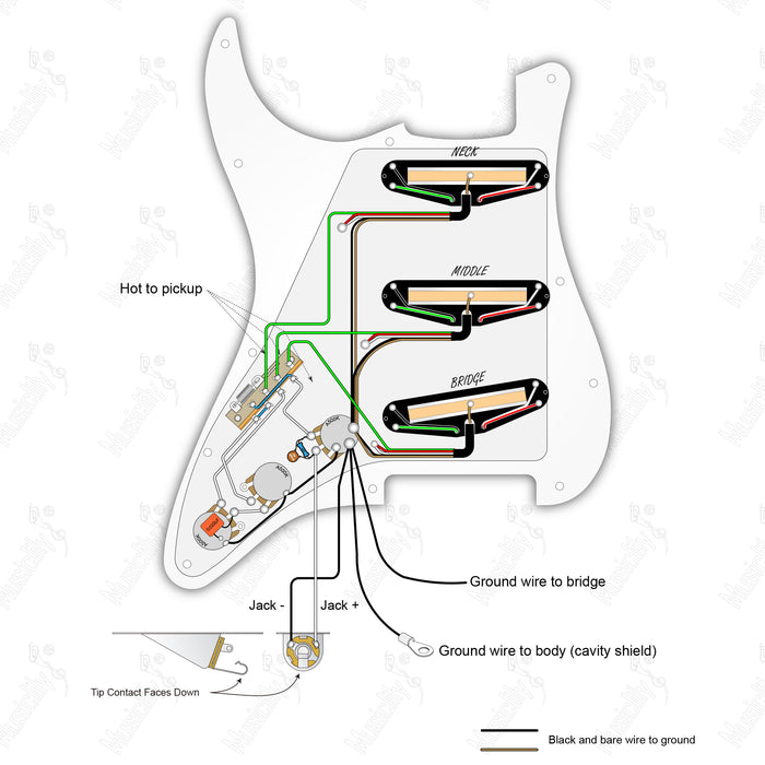 American Style Standard ST-HHH With Musiclily Pro Pickup Wiring Diagram