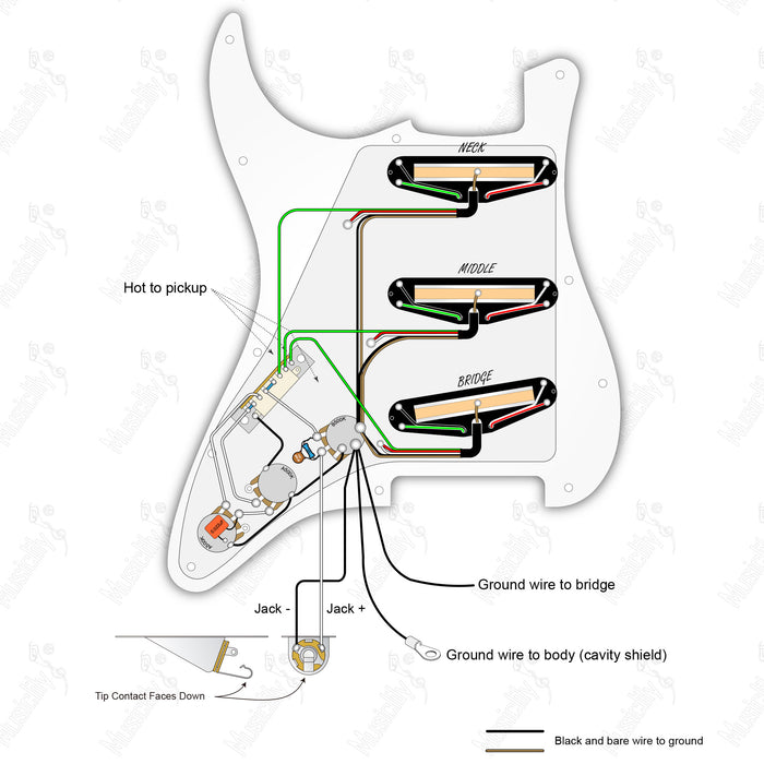 Importstil Standard ST-HHH mit Artec Tonabnehmer Verdrahtungsdiagramm