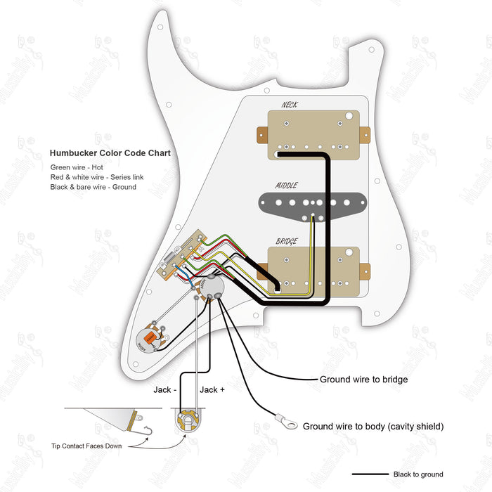 ST-HSH American Style Auto Split Humbucker With Artec Pickup Wiring Diagram