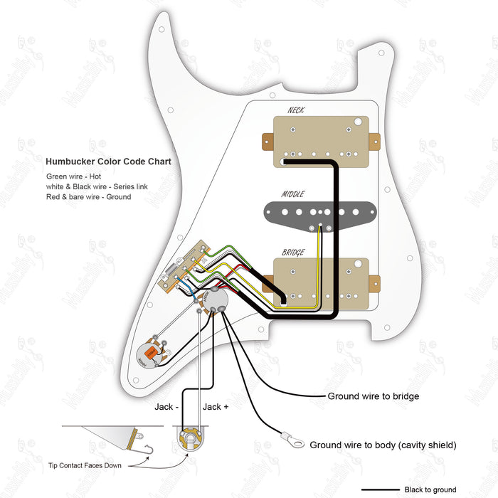 ST-HSH American Style Auto Split Humbucker With Revival Pickup Wiring Diagram
