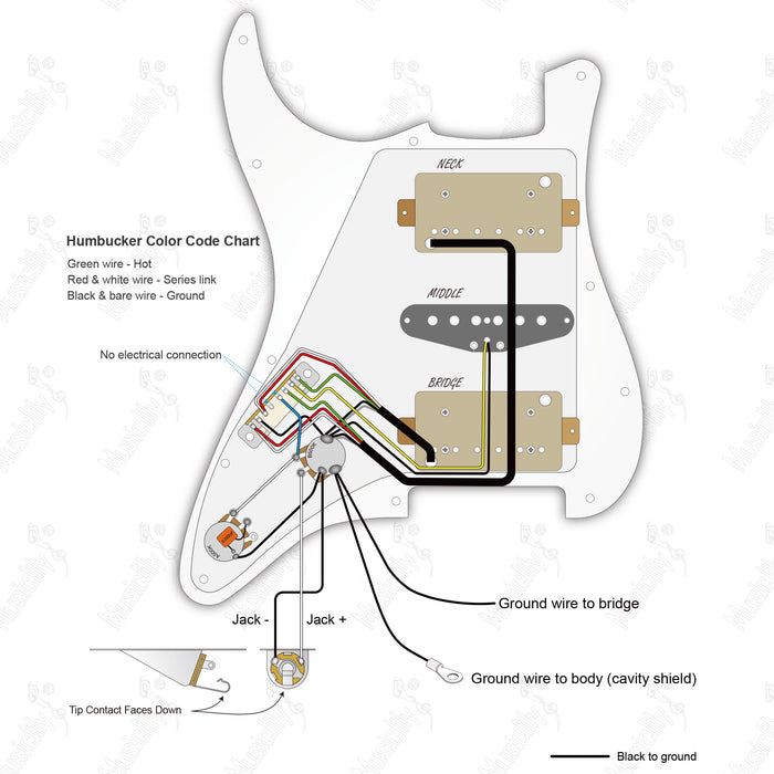 ST-HSH Import Style Auto Split Humbucker With Artec Pickup Wiring Diagram