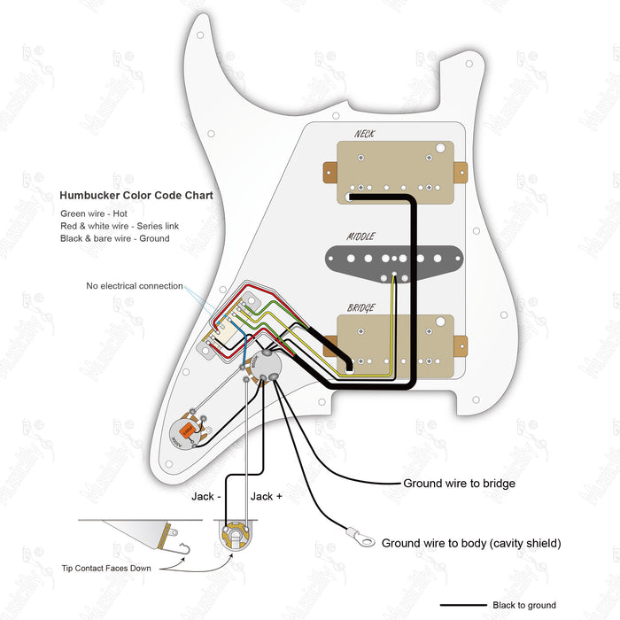 ST-HSH Import Style Auto Split Humbucker With Musiclily Pro Pickup Wiring Diagram