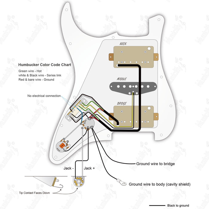 ST-HSH Import Style Auto Split Humbucker With Revival Pickup Wiring Diagram