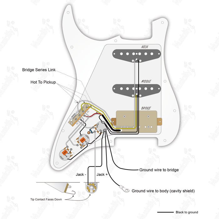 ST-HSS American Style Auto Split Humbucker With Wilkinson M Pickup (Type 2) Wiring Diagram