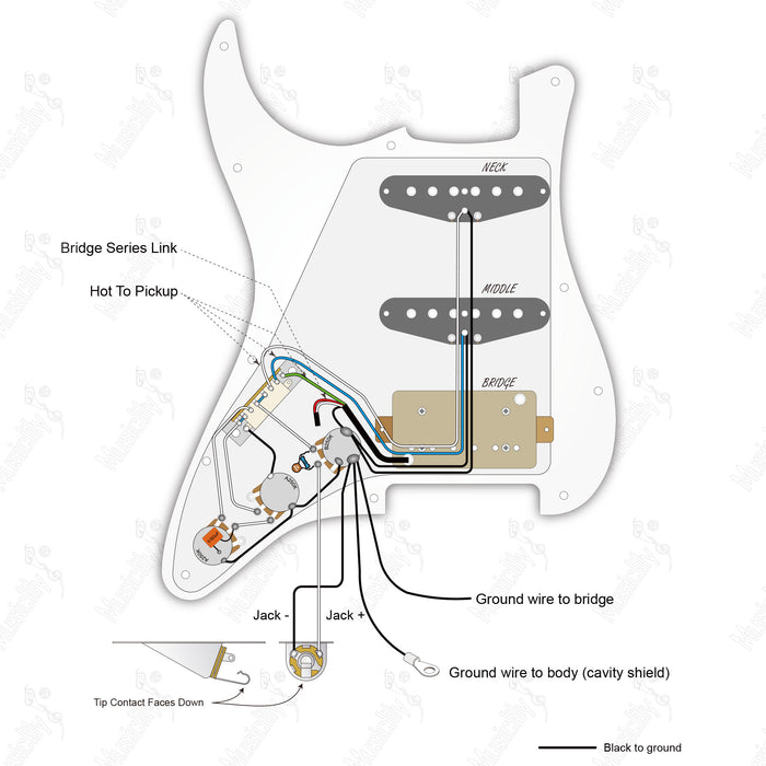 Standard ST-HSS (No Auto-Split) Import Style With Musiclily Pro Pickup Wiring Diagram