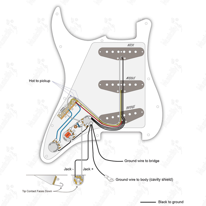 ST-SSS Amerikanischer Stil Sieben-Sound Blender Mit Artec Pickup Verdrahtungsdiagramm