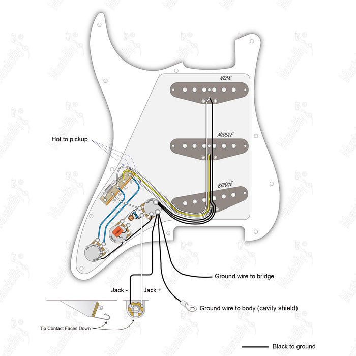 ST-SSS American Style Seven-Sound Blender With Wilkinson M Pickup (Type 2) Wiring Diagram