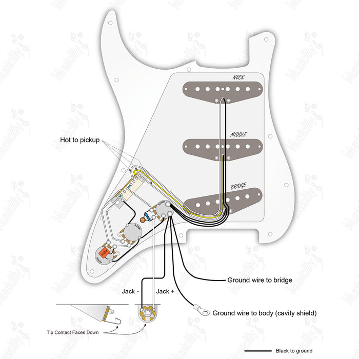 Standard ST-SSS Import Stil mit Revival Pickup Verkabelungsdiagramm