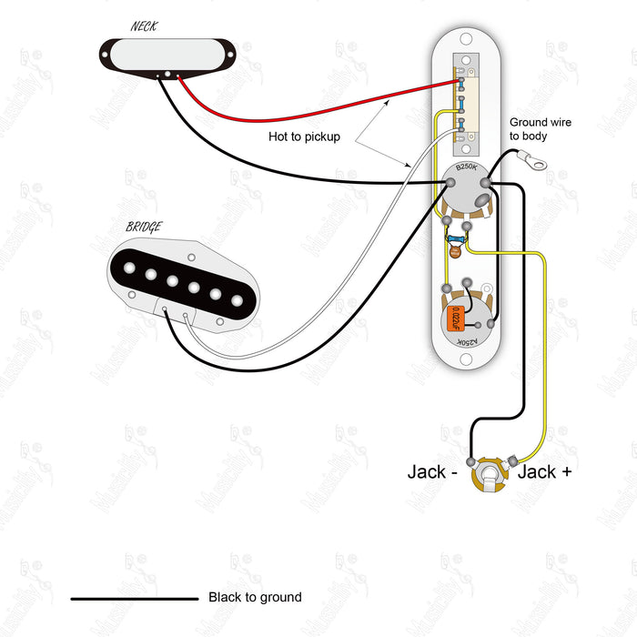 Schéma de câblage pour micro Musiclily Basic de style Tele-SS standard import