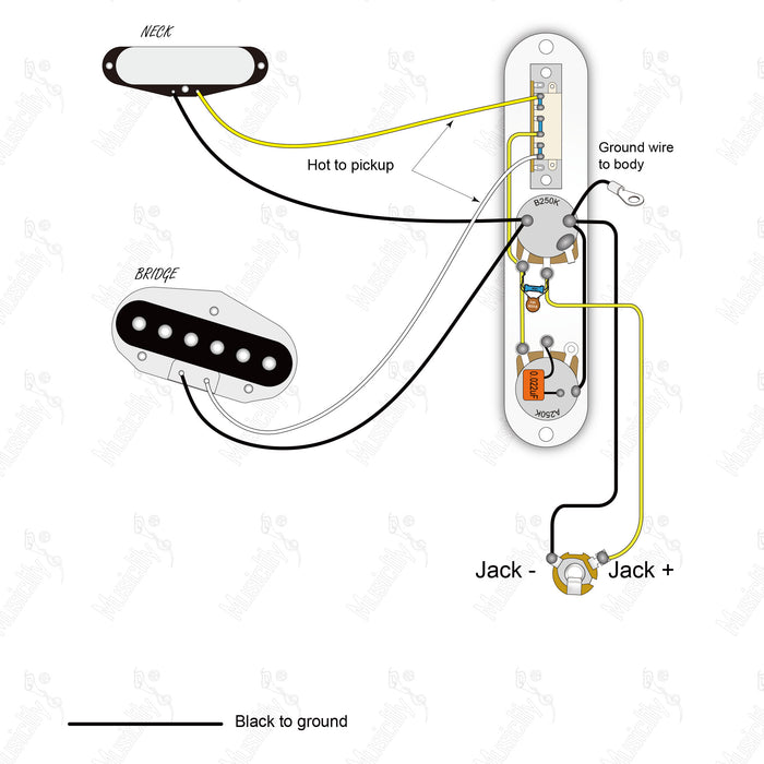 Import Style Standard Tele-SS With Revival Pickup Wiring Diagram