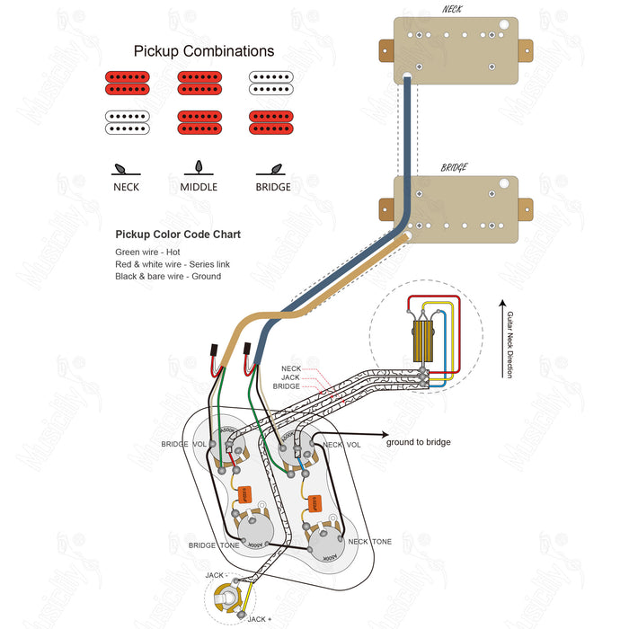 Standard LP-HH 50s With Artec Pickup Wiring Diagram