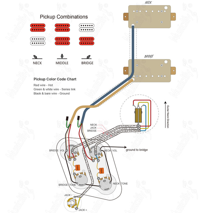 Standard LP-HH 50s With Musiclily Basic Pickup Wiring Diagram