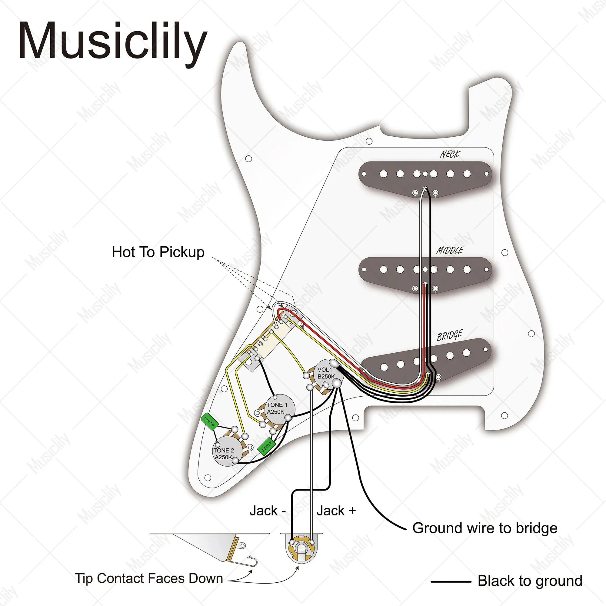 Size of musiclily basic pre wired loaded standard st sss pickguard with ceramic magnet single coil pickups set for strat style electric guitar m276p
