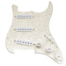 musiclily basic pre wired loaded standard st sss pickguard with ceramic magnet single coil pickups set for strat style electric guitar m276p, aged white pearl
