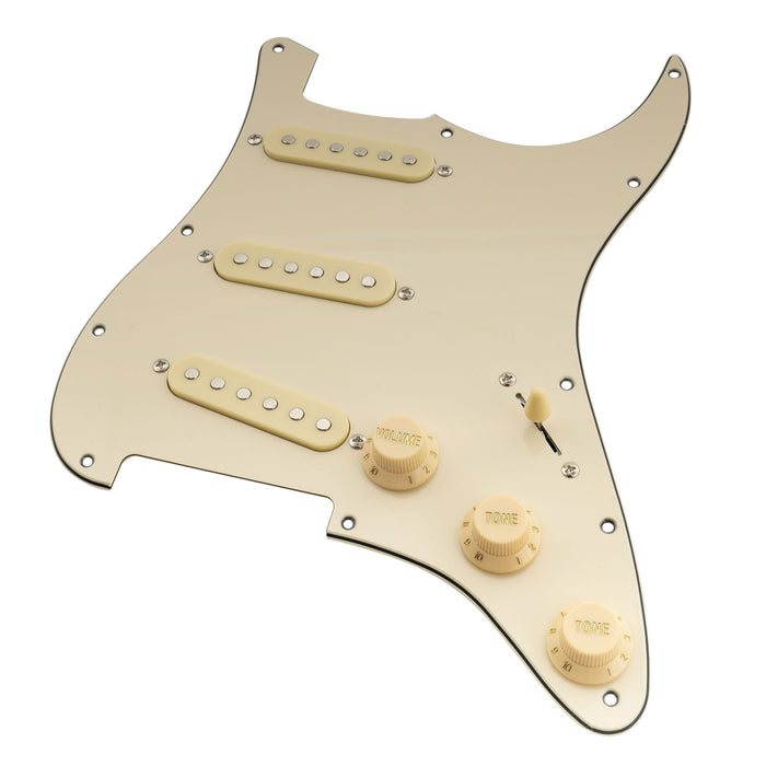 Musiclily Basic Pre-wired Loaded Standard ST-SSS Pickguard with Ceramic Magnet Single Coil Pickups Set for Strat Style Electric Guitar