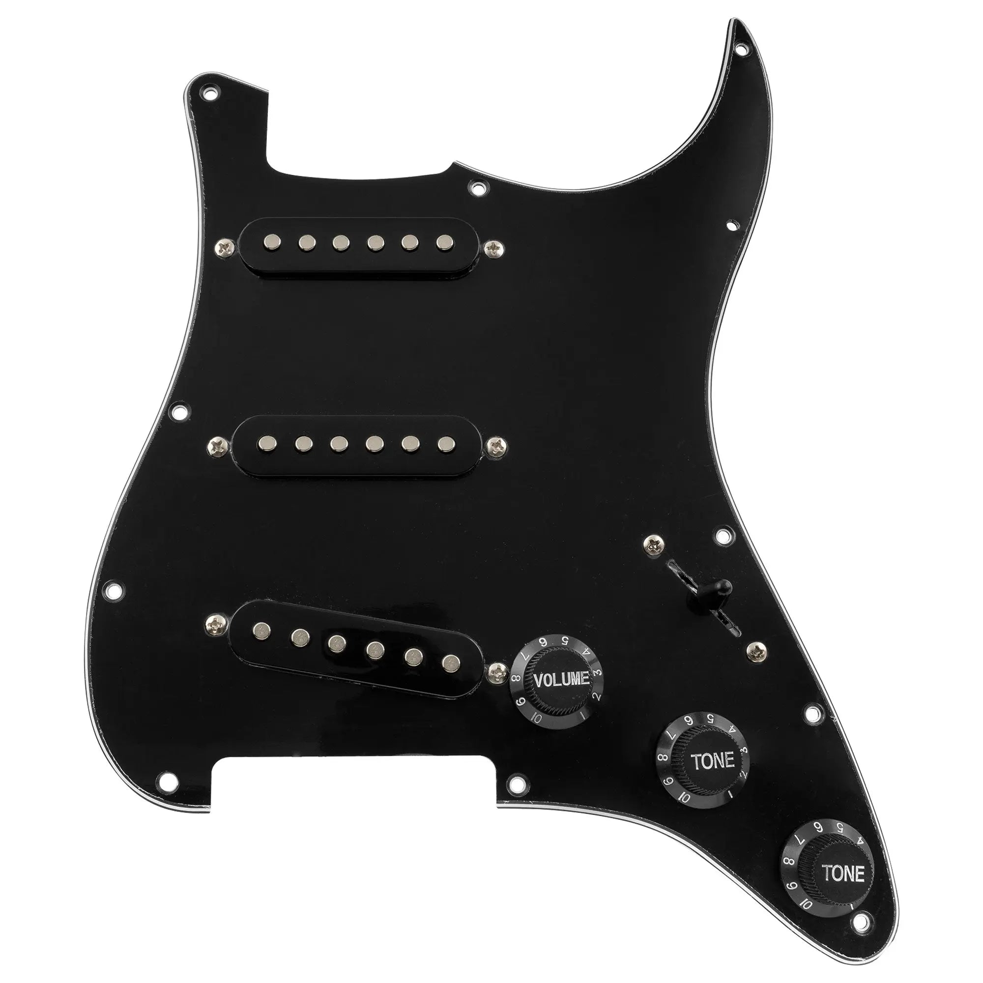 musiclily basic pre wired loaded standard st sss pickguard with ceramic magnet single coil pickups set for strat style electric guitar m276p