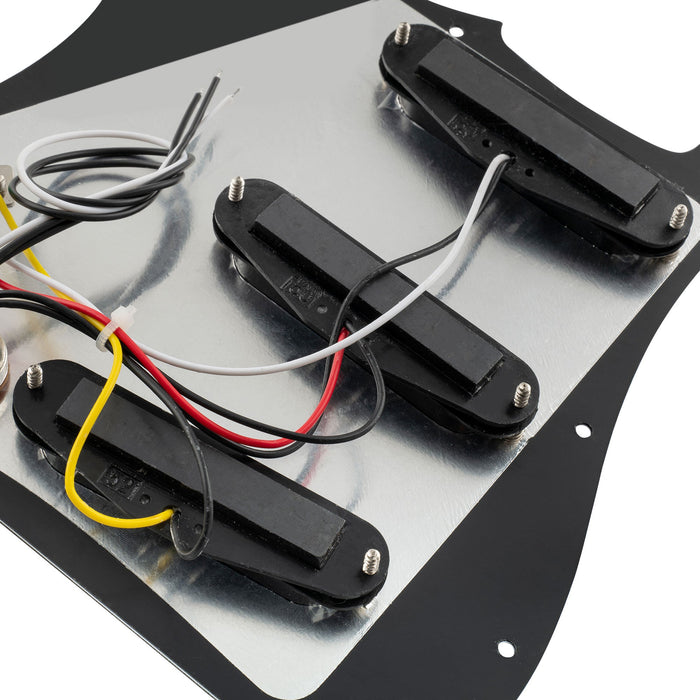 details of musiclily basic pre wired loaded standard st sss pickguard with ceramic magnet single coil pickups set for strat style electric guitar m276p