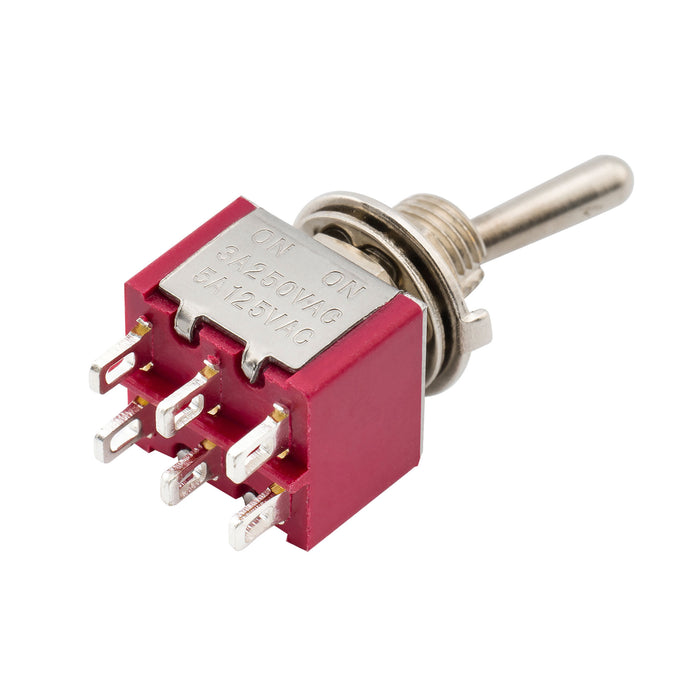 Mini interrupteur à bascule Musiclily Basic 2 voies DPDT pour guitare, sélecteur ON-ON à 6 broches