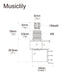 Dimensions of musiclily basic 250k 500k metric coarse 18 spline split shaft pots push pull audio linear taper potentiometers for electric guitar bass m067 2