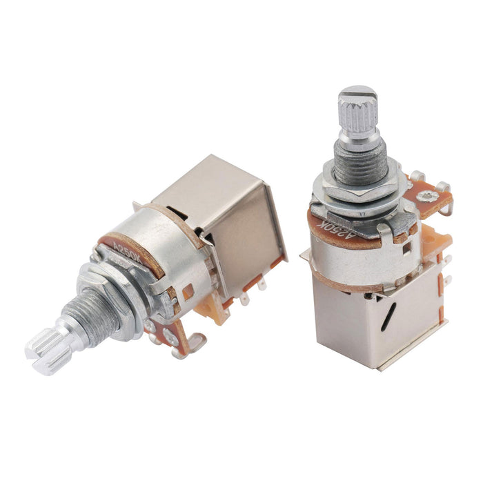 Part of musiclily basic 250k 500k metric coarse 18 spline split shaft pots push pull audio linear taper potentiometers for electric guitar bass m067 2