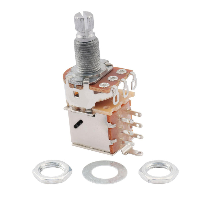musiclily basic 250k 500k metric coarse 18 spline split shaft pots push pull audio linear taper potentiometers for electric guitar bass m067 2 details