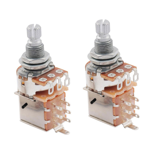musiclily basic 250k 500k metric coarse 18 spline split shaft pots push pull audio linear taper potentiometers for electric guitar bass m067 2