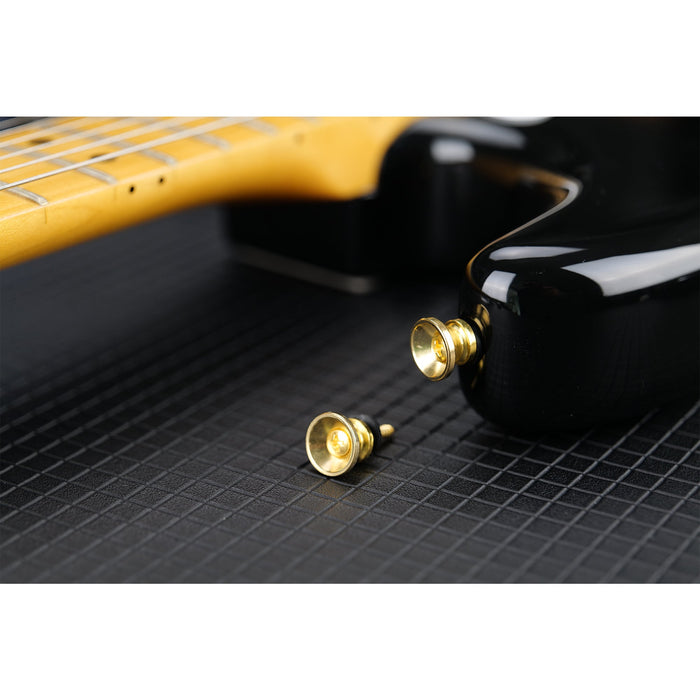 Musiclily Basic Chitarra Metallica Cerniera Medio Bottone di Fine per Chitarra Acustica Elettrica Basso Chitarra Ukulele, Set di 2