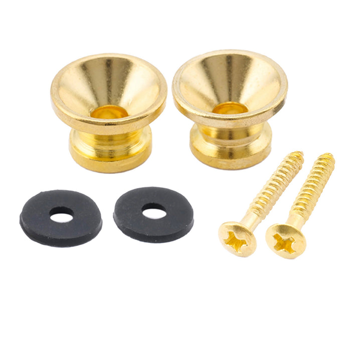 Musiclily Basic Chitarra Metallica Cerniera Medio Bottone di Fine per Chitarra Acustica Elettrica Basso Chitarra Ukulele, Set di 2