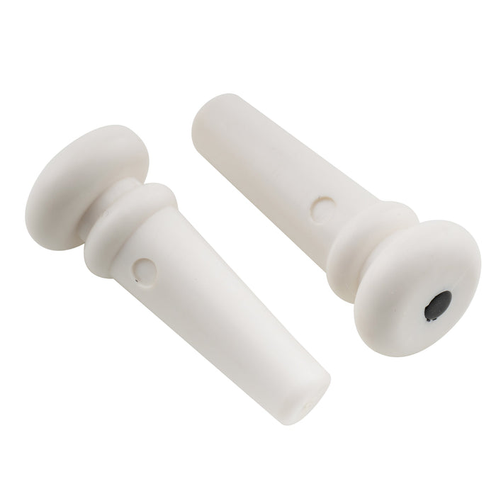 Musiclily Basic プラスチック製 アコースティックギター用エンドピン ブラック/ホワイトドット(2本セット)