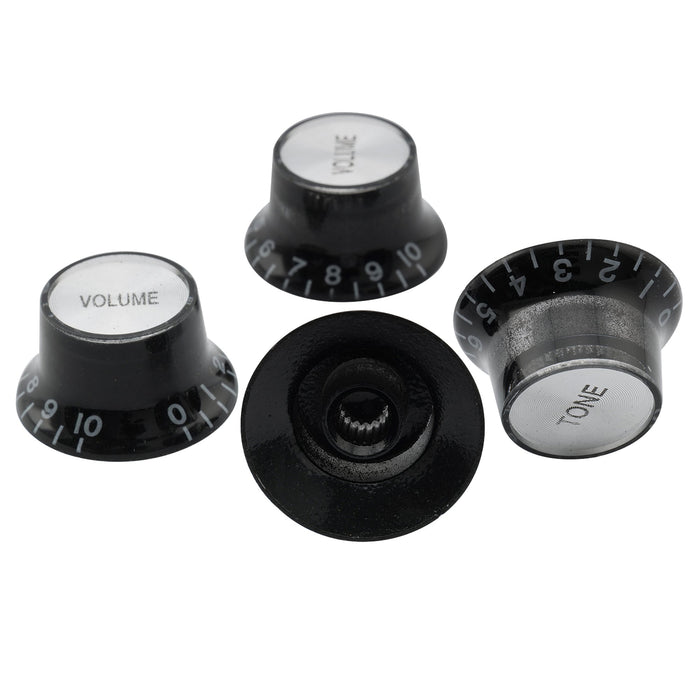 Perillas Musiclily Basic Metric Coarse de 18 ranuras con forma de campana y sombrero de copa, control de volumen y tono para guitarra eléctrica Epiphone LP SG (juego de 2 T2V)