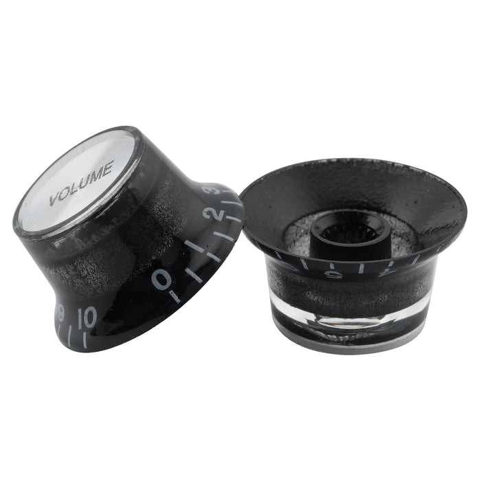 Perillas Musiclily Basic Metric Coarse de 18 ranuras con forma de campana y sombrero de copa, control de volumen y tono para guitarra eléctrica Epiphone LP SG (juego de 2 T2V)