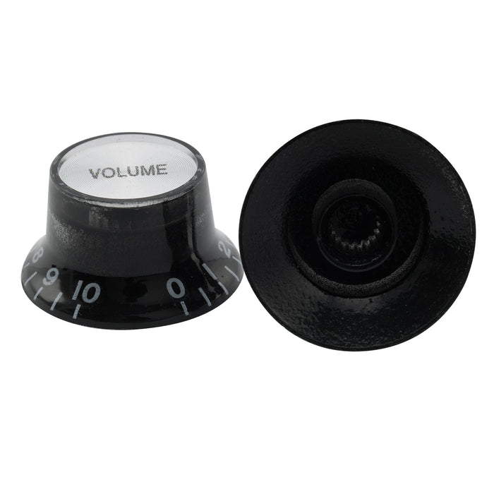 Perillas Musiclily Basic Metric Coarse de 18 ranuras con forma de campana y sombrero de copa, control de volumen y tono para guitarra eléctrica Epiphone LP SG (juego de 2 T2V)