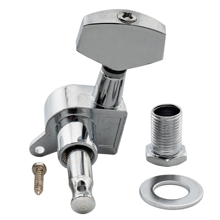 Musiclily Basic R15A Singolo Rapporto 15:1 Testata Macchina Intera Sigillata per Accordatura Lato Basso con Pulsante Esagonale Grande per Chitarra Acustica Elettrica