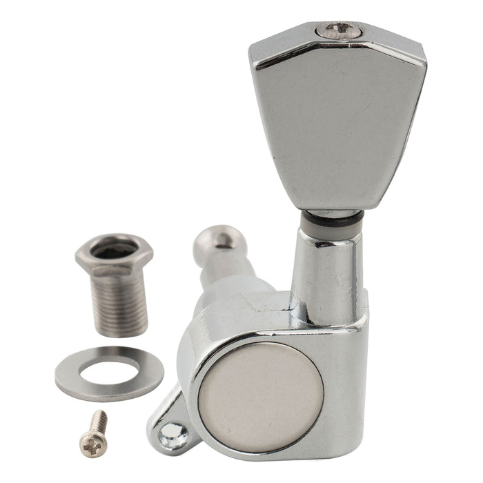 Musiclily Basic R15A Single 15:1 Ratio Full Sealed Machine Head Treble Side Tuner Tuning Peg Key with Keystone Button for Acoustic Electric Guitar