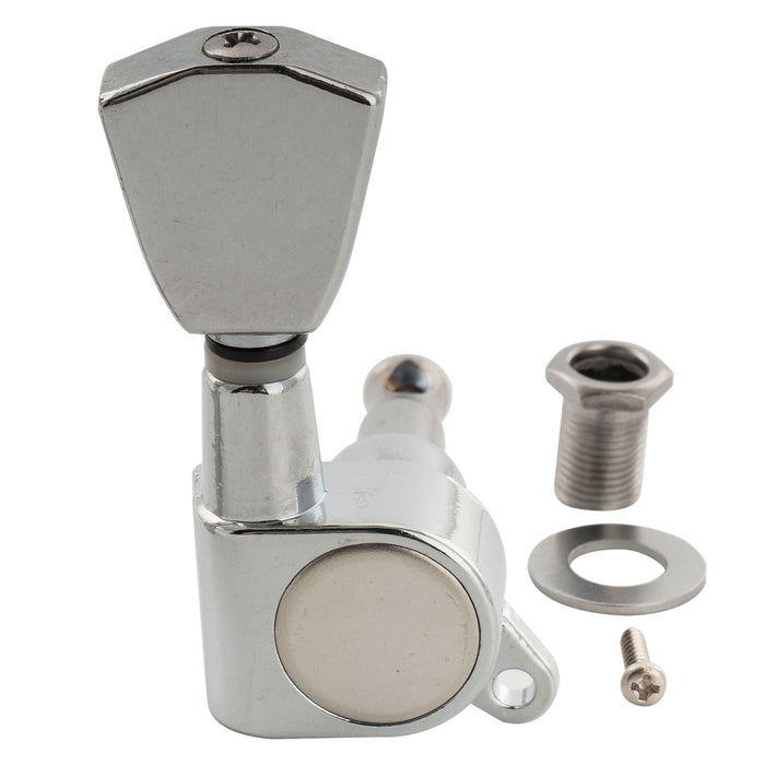 Musiclily Basic R15A Single 15:1 Ratio Full Sealed Machine Head Bass Side Tuner Tuning Peg Key with Keystone Button for Acoustic Electric Guitar